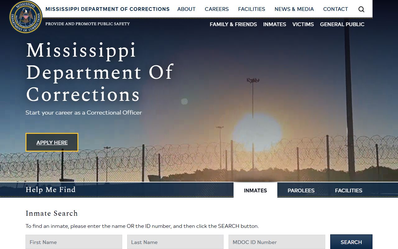 Hinds County arrest records and the Mississippi MDOC statewide inmate search
